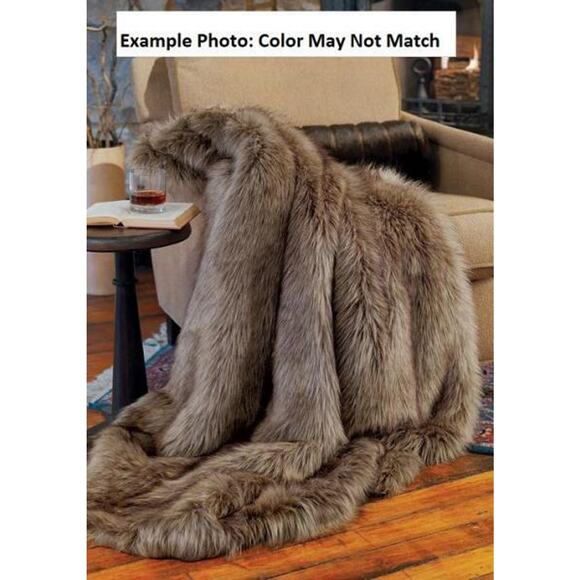 NEW Eskimo Brown Faux Fur & Fleece THROW 50x60 BLANKET Bedford Cottage Kennebunk - Picture 12 of 12